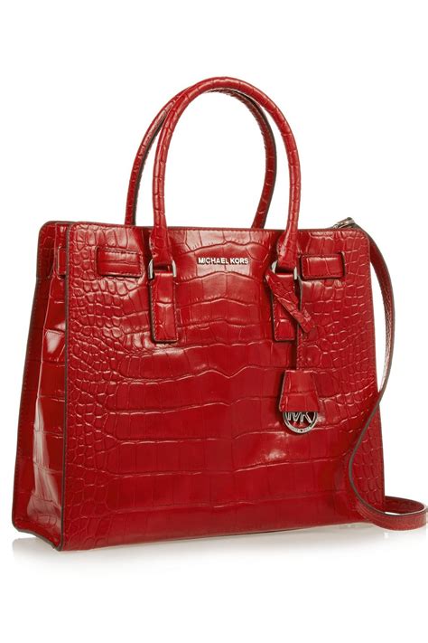 michael kors red crocodile bag|michael kors handbags crocodile leather.